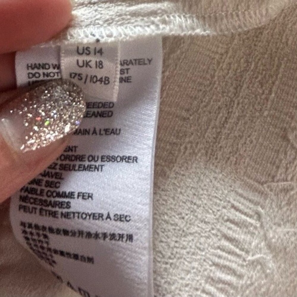 Maeve by Anthropologie Quinn fringe tank Size 14 White Pinstripes Summer - Picture 9 of 10